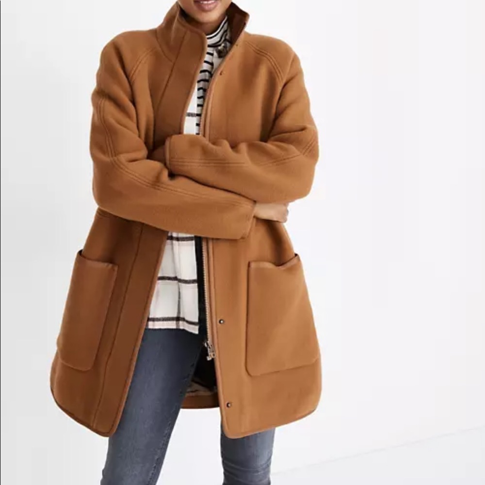 Madewell Estate Cocoon Coat in Melange Camel Size M NWT!